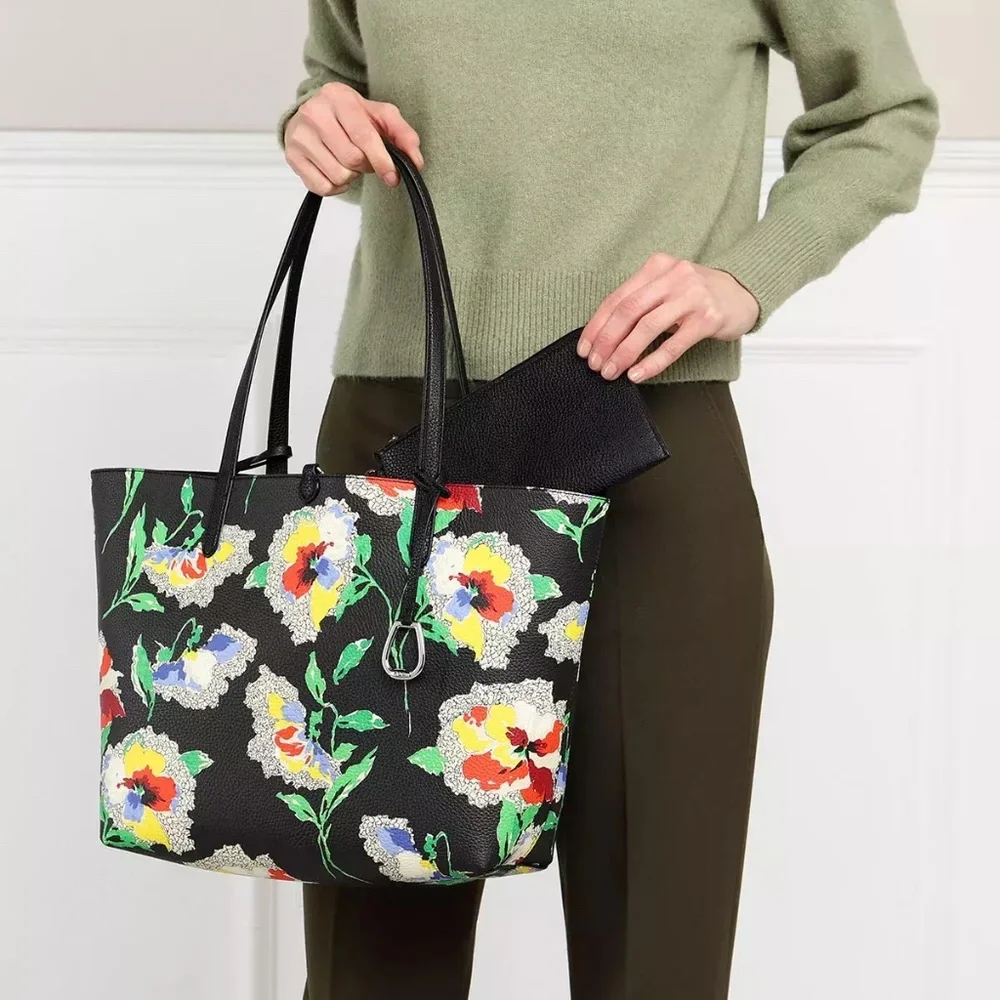 Ralph Lauren Pebble Reversible Tote Les Jardins Du Cap - Picture 5 of 7